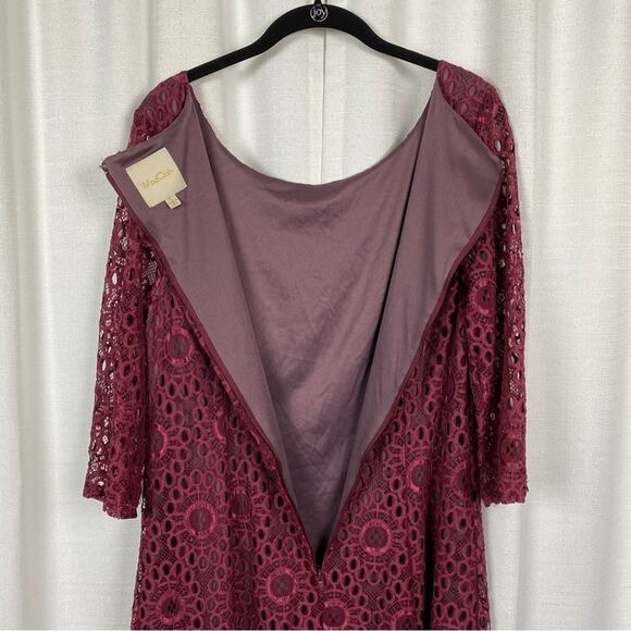 ModCloth Burgundy Crochet Lace Dress Sz.L - Picture 11 of 15